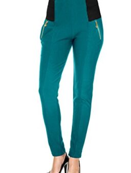 2LUV Women's High Waisted Ponte Dress Pants W/Leather Belt