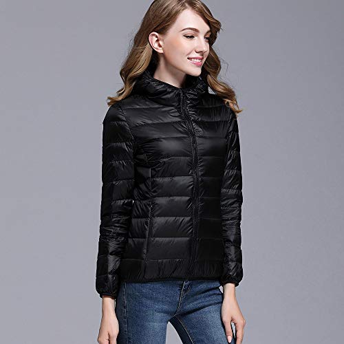 AKNHD Women Solid Hooded Zipper Pocket Slim Light Packable Down Jacket 25 Styles - Image 3
