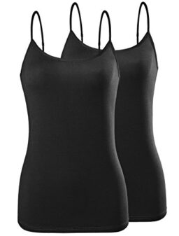 Air Curvey 2&4 PCS Basic Camisole for Women Cami Tanks Adjustable Spaghetti Strap Tank Tops