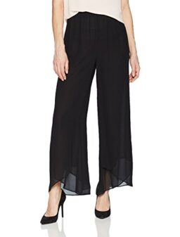 Alex Evenings Women's Wide Leg Chiffon Dress Pant (Petite Regular Plus Sizes)
