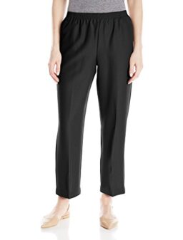 Alfred Dunner Women's Pull-On Style All Around Elastic Waist Polyester Cropped Missy Pants