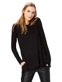 Daily Ritual Women's Soft Rayon Jersey Crew Neck Long-Sleeve Split-Hem Tunic