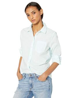 Amazon Essentials Women's Classic-Fit Long-Sleeve Button-Down Poplin Shirt