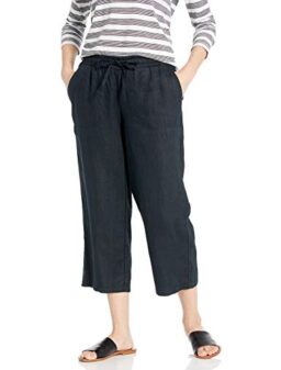 Amazon Essentials Women's Drawstring Linen Crop Pant