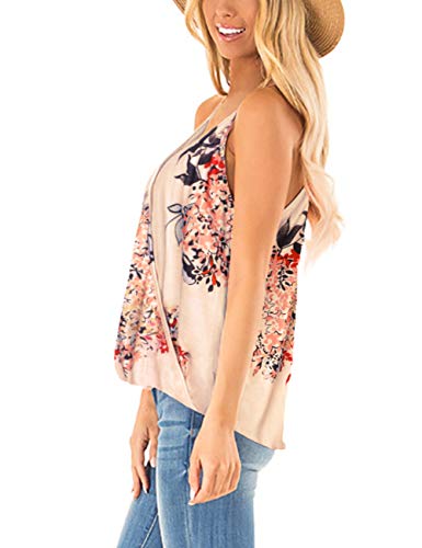 Aokosor Womens Deep V Neck Wrap Spaghetti Strap Tank Tops Summer Sleeveless Shirts Blouses - Image 4