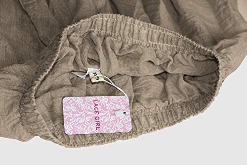 ASHER FASHION Women's Bohemian Style Elastic Waist Band Cotton Linen Long Maxi Skirt Dress Waist 23.0"-35.0" - Image 4