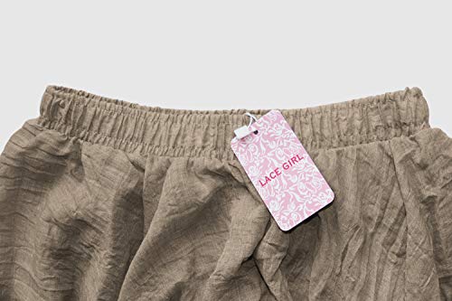 ASHER FASHION Women's Bohemian Style Elastic Waist Band Cotton Linen Long Maxi Skirt Dress Waist 23.0"-35.0" - Image 5