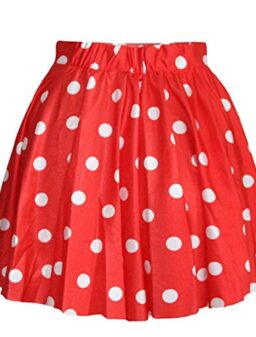 AvaCostume Women's High Waisted Candy Colors Polka Dot Skirt
