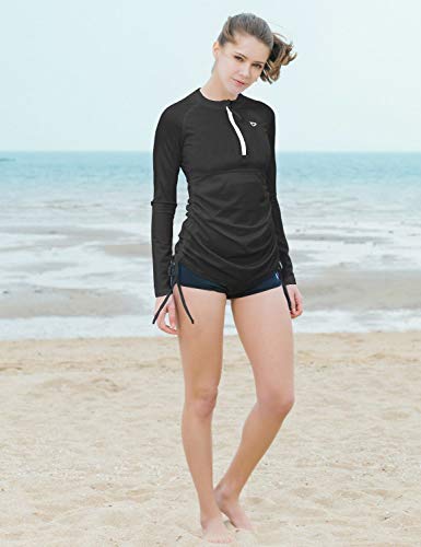 BALEAF Women's Long Sleeve Half-Zip Sun Protection Rashguard Side Adjustable Swim Shirt - Image 5