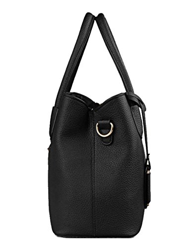 B&E LIFE Stylish Women Pu Leather Vertical Utility Top Handle Handbag Satchel Tote Purse Bag - Image 5