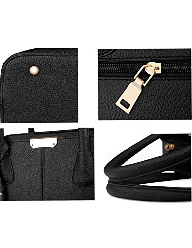 B&E LIFE Stylish Women Pu Leather Vertical Utility Top Handle Handbag Satchel Tote Purse Bag - Image 7