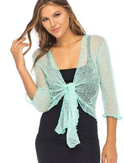 Back From Bali Womens Sheer Shrug Cardigan Lightweight Knit