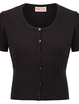 Belle Poque Women Summer Cropped Cardigan Short Sleeve Bolero Cardigan Shrug for Dresses BP707