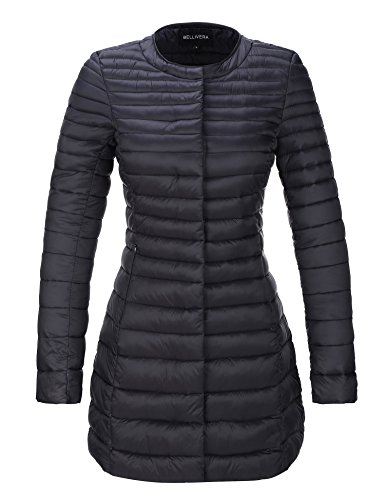 Bellivera Women's Quilted Lightweight Puffer Jacket, Winter Coats for Women Long Padded Bubble Coat