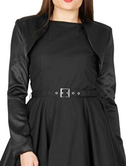 BlackButterfly Formal Satin Long Sleeve Bolero Shrug