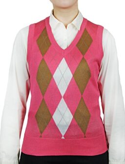 Blue Ocean Ladies Argyle Sweater Vest
