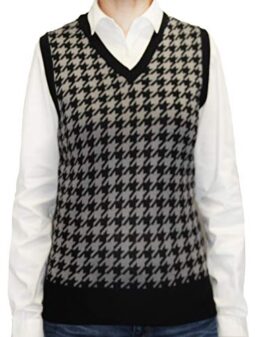 Blue Ocean Ladies Houndstooth Sweater Vest