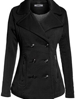 BodiLove Women's Stylish and Warm Peacoat with Sherpa Lining