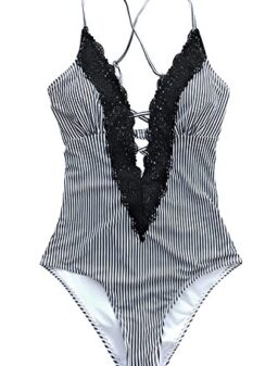 CUPSHE Women's Ladies Vintage Lace Bikini Sets Beach Swimwear Bathing Suit