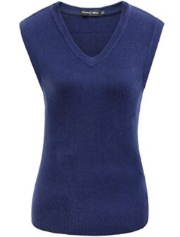 Camii Mia-Sweater-Vest-Women-Knit Vest Classic V Neck Sleeveless Pullover Fall Sweater Vests Regular Fit Lightweight