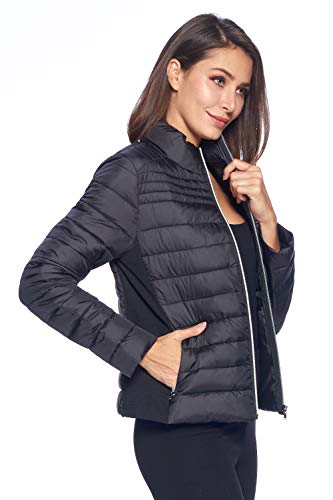 CI SONO Women's Fitted Quilted Zip Up Warm Puffer Jacket with Pockets ...