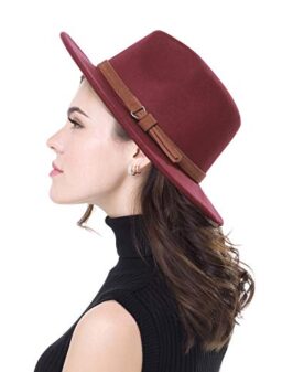 Classic Fedora Panama Hat Wide Brim Belt Buckle Fedora Hat for Women & Men