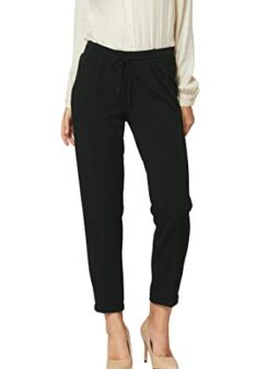 Premium Women's Stretch Dress Pants - Wear to Work - Ponte Treggings - Ari - Black - Small - KC07-Black-S