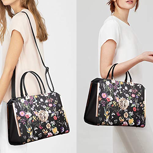 Dasein Women Large Satchel Handbag Shoulder Purse Top handle Work Bag Tote With Matching Wallet - Image 3