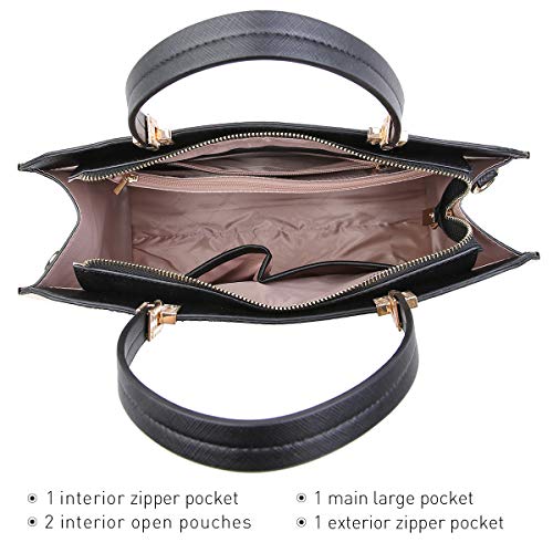 Dasein Women Large Satchel Handbag Shoulder Purse Top handle Work Bag Tote With Matching Wallet - Image 6