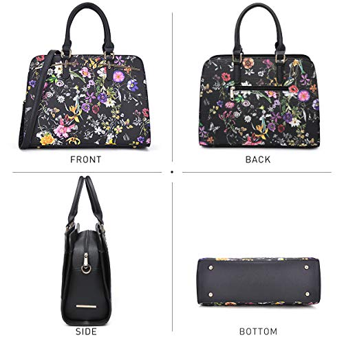 Women Handbag Wallet Tote Bag Shoulder Bag Hobo Bag Top Handle Satchel Purse Set 2pcs w/ 3 Compartments - Image 4