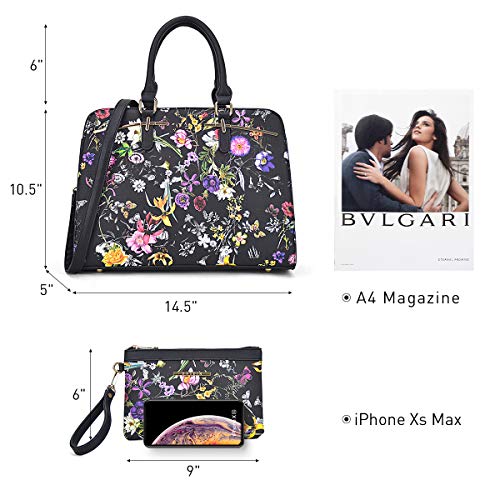 Women Handbag Wallet Tote Bag Shoulder Bag Hobo Bag Top Handle Satchel Purse Set 2pcs w/ 3 Compartments - Image 7