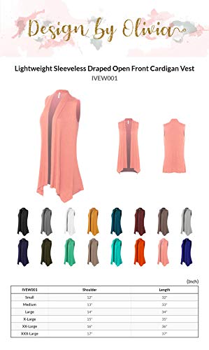 Design by Olivia Women's Lightweight Sleeveless Draped Open Front Cardigan Vest - Image 5
