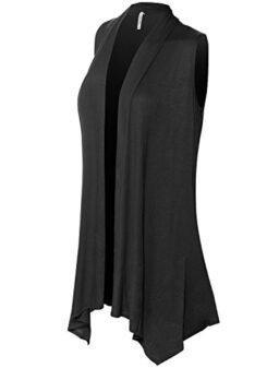 Design by Olivia Women's Lightweight Sleeveless Draped Open Front Cardigan Vest