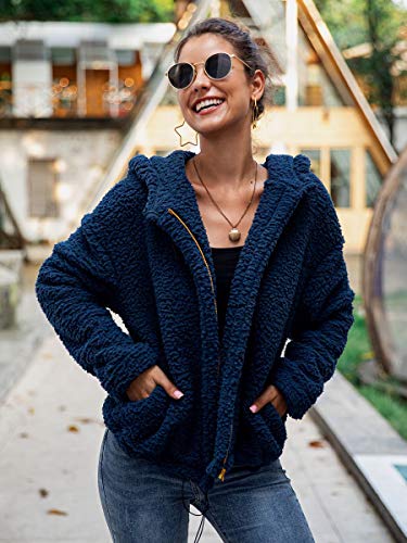 ECOWISH Women Fleece Leopard Coat Long Sleeve Button Down Jackets Winter Lapel Outerwear - Image 3