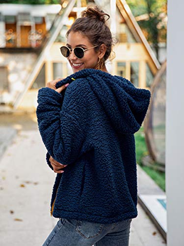 ECOWISH Women Fleece Leopard Coat Long Sleeve Button Down Jackets Winter Lapel Outerwear - Image 4