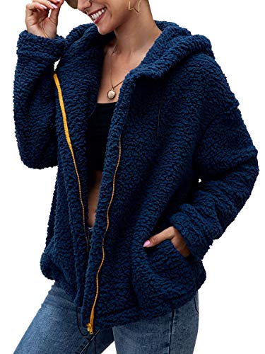 ECOWISH Women Fleece Leopard Coat Long Sleeve Button Down Jackets Winter Lapel Outerwear