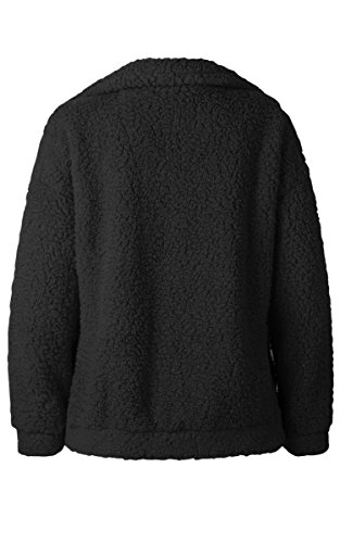 ECOWISH Women's Coat Fleece Jacket Sherpa Fuzzy Faux Shearling Lapel Zipper Casual Winter Warm Oversized Outwear - Image 7