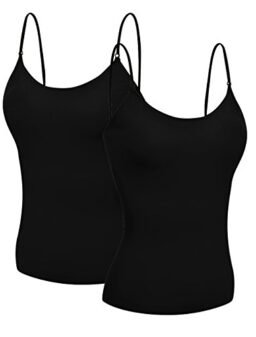 Emmalise Women's Camisole Built in Bra Wireless Fabric Support Short Cami