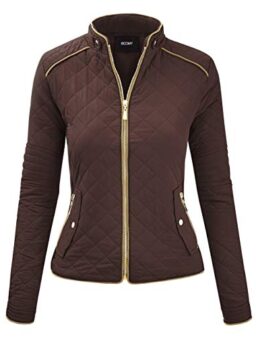 FASHION BOOMY Women's Quilted Padding Vest - Lightweight Zip Up Jacket - Regular and Plus Sizes