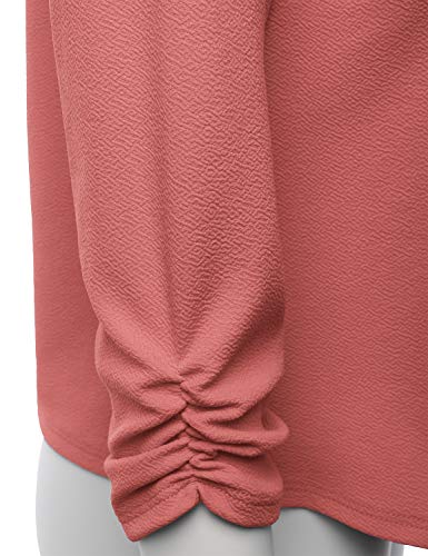 FASHIONOLIC Women's Stretch 3/4 Gathered Sleeve Open Blazer Jacket (Made in USA) - Image 5