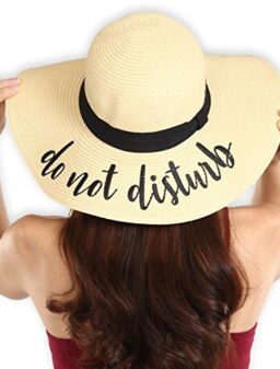 Floppy Beach Sun Hat for Women - Vacation, Honeymoon Embroidered Straw Hat - Big, Foldable, Large Brim