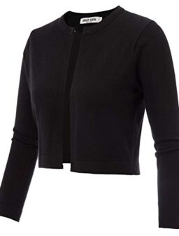 GRACE KARIN Women's 3/4 Sleeve Open Front Knit Cropped Bolero Shrug Cardigan Sweater