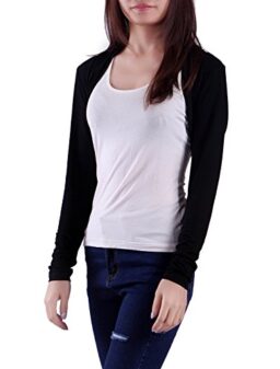 HDE Open Front Shrugs for Women Long Sleeve Bolero Cropped Cardigan Sweater S-4X
