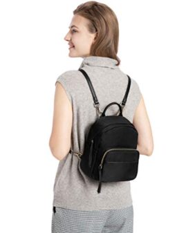 Black HaloVa Backpack Womens Shoulders Bag Mini Daypack Satchel Crossbody Bag 