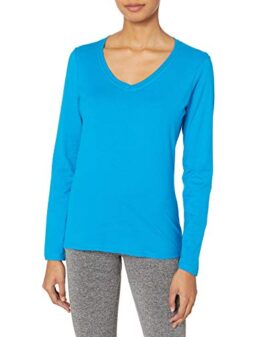 Hanes Originals Women’s Long Sleeve Cotton V-Neck T-Shirt, Lightweight V-Neck Tee, Modern Fit