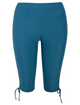 Hilor Women's Swim Board Shorts UPF50+ Sports Swim Bottom Skinny Surf Tights Rash Guard with Side Drawstring