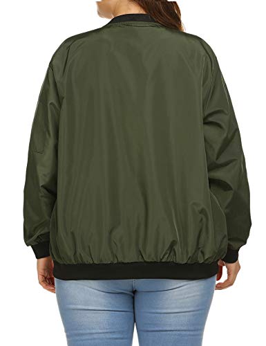IN'VOLAND Womens Jacket Plus Size Bomber Jackets Lightweight with Pockets Zip Up Quilted Casual Coat Outwear - Image 5