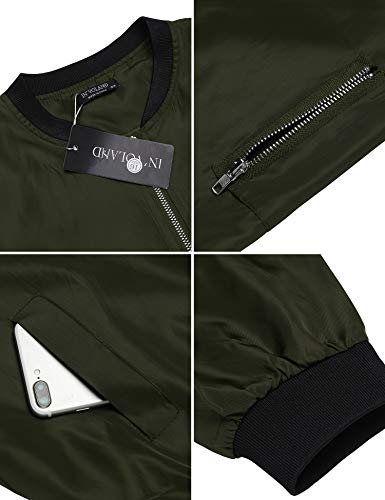IN'VOLAND Womens Jacket Plus Size Bomber Jackets Lightweight with Pockets Zip Up Quilted Casual Coat Outwear - Image 7