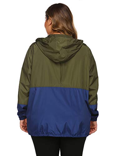 IN'VOLAND Women's Plus Size Rain Jacket Waterproof Rain Coat Windbreaker Raincoats with Pocket - Image 5
