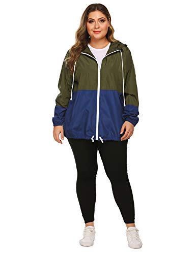 IN'VOLAND Women's Plus Size Rain Jacket Waterproof Rain Coat Windbreaker Raincoats with Pocket - Image 6